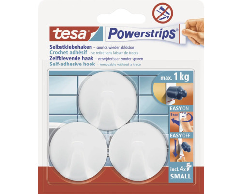 tesa® Powerstrips Mini-Haken rund weiss