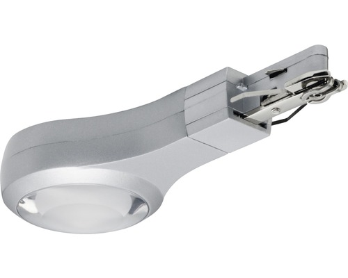 Capuchon de LED URail 5,8 W à intensité lumineuse variable chrome/mat 954.79 Rail LED argenté avec clip de fixation pour montage au plafond