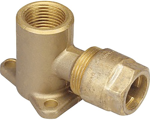 Eckventil aus Messing mit Wandbefestigungsplatte