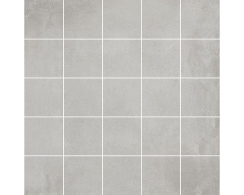Feinsteinzeugmosaik Contemporary light grey 30x30 cm Quadratische, graue Bodenfliesen