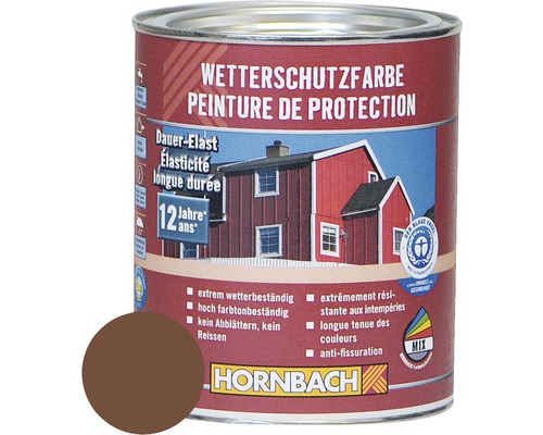 HORNBACH Holzfarbe Wetterschutzfarbe braun 750ml