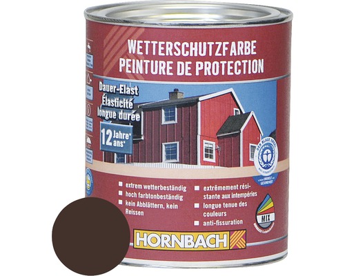 Peinture de protection du bois contre les intempéries marron foncé 750 ml