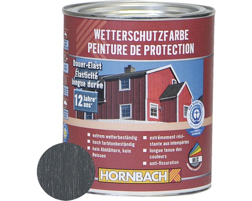 Peinture de protection du bois contre les intempéries gris anthracite 750 ml Peinture de protection du bois contre les intempéries gris anthracite 750 ml