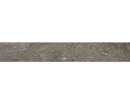 Carrelage de plinthe Graubünden anthracite 7x60 cm Carreau de sol gris aspect pierre