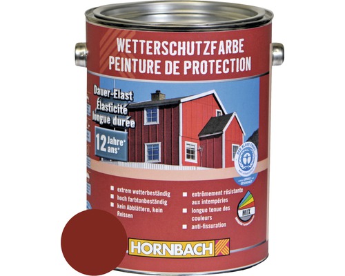 Peinture de protection du bois contre les intempéries rouge suède 2.5 l