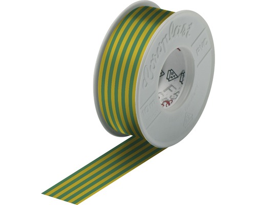 Bande d'isolation Coroplast 15mm x 10m vert jaune