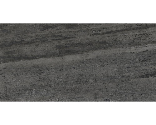 Carrelage pour sol en grès cérame fin Portman anthracite 45x90 cm