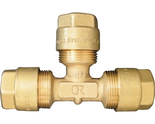 INSTAFLEX-T Stück egal 16x16x16 mm T-Stück aus Messing für Sanitärinstallationen