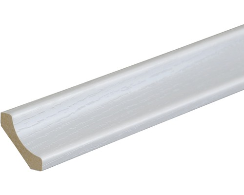 Hohlkelhleiste Hochglanz Weiss Strukt. 28x28x2600 mm Fußleiste aus Holz