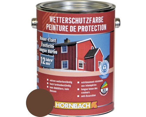 HORNBACH Holzfarbe Wetterschutzfarbe braun 2,5 L