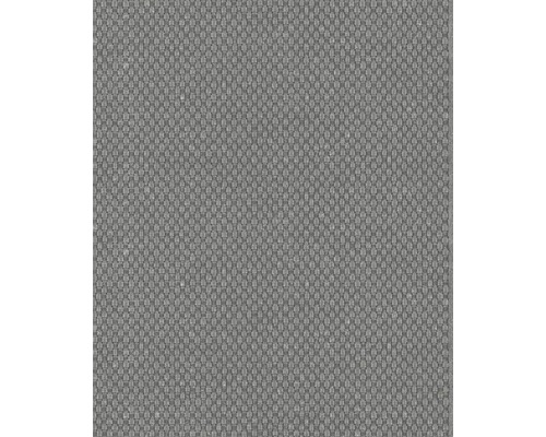 Tapisserie intissée Cuvée Prestige Rayures noir-argent Gros plan d''un textile tissé gris