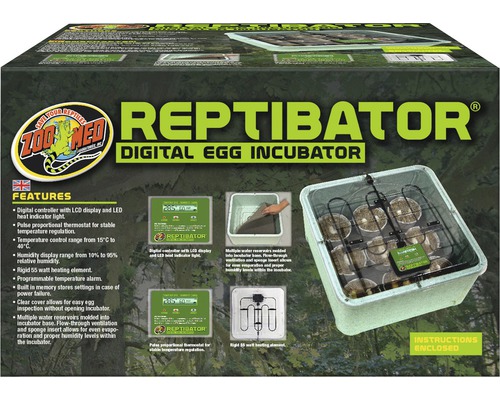 Incubateur pour reptiles avec commande numérique, écran LCD, témoin de chaleur LED, thermostat, contrôle de la température, affichage de l''humidité et élément chauffant