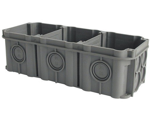 Kombidose 3-fach 70x190/52 mm Elektrische Einbaudose mit Trennwänden