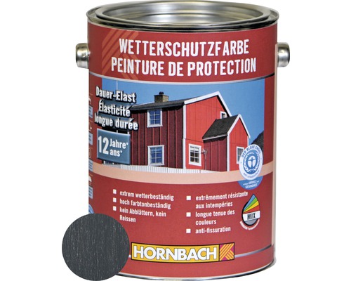 Peinture de protection du bois contre les intempéries gris anthracite 2.5 l