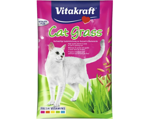 Snack pour chat Vitakraft Cat-Gras sachet recharge, 50 g Vitakraft graines d''herbe à chat pour semis en terreau