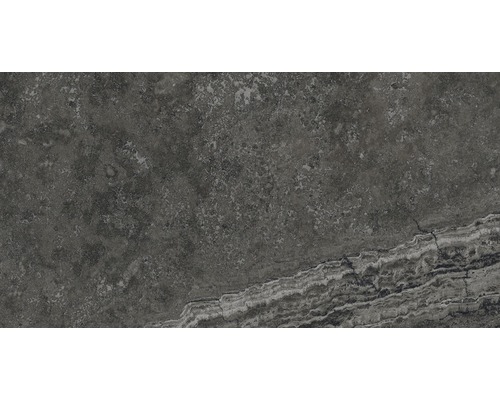 Carrelage pour sol en grès cérame fin Portman anthracite 32x62.5 cm