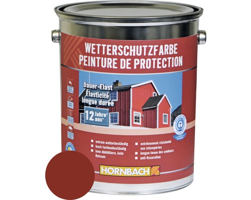 Peinture de protection du bois contre les intempéries rouge suède 5 l