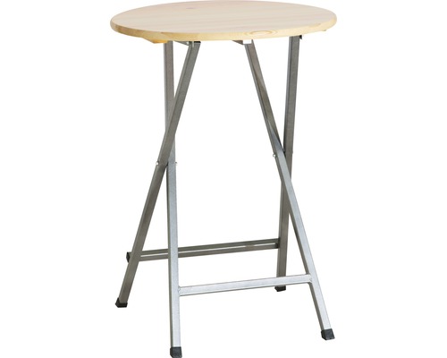 Table haute en pin Ø 78 H 110 cm naturel