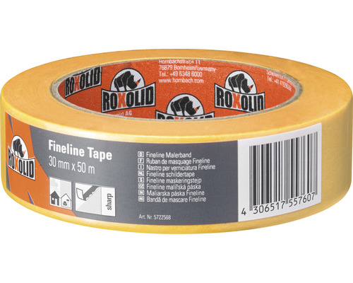 ROXOLID Fineline Tape Kreppband Washitape gold 30 mm x 50 m