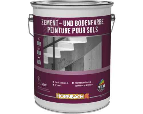 Pot de peinture pour ciment et sol de 5 litres de Hornbach