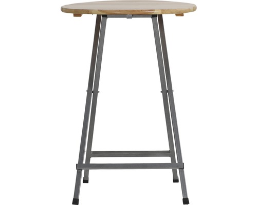 Klapptisch mit runder Tischplatte und Metallgestell