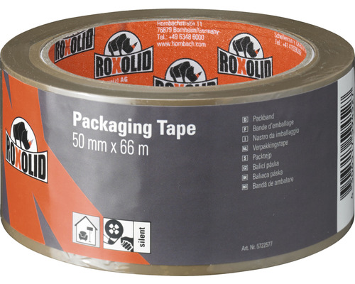 Ruban d'empaquetage ROXOLID marron 50 mm x 66 m Ruban adhésif d''emballage, 50 millimètres x 66 mètres