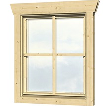 Einzelfenster für Gartenhaus 45 mm SKAN HOLZ Anschlag links 57.5x70.5 cm natur-thumb-0
