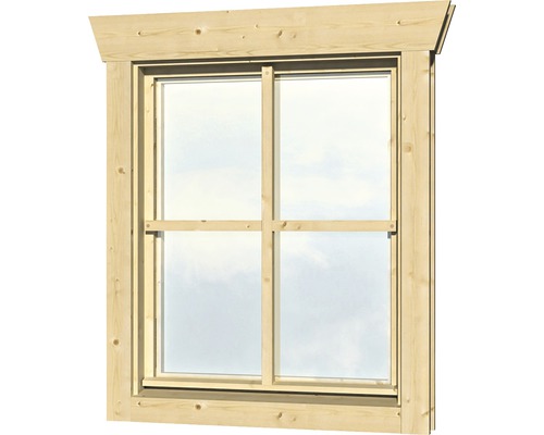 Fenêtre à un vantail pour abri de jardin 45 mm SKAN HOLZ charnière à gauche 57.5x70.5 cm naturel