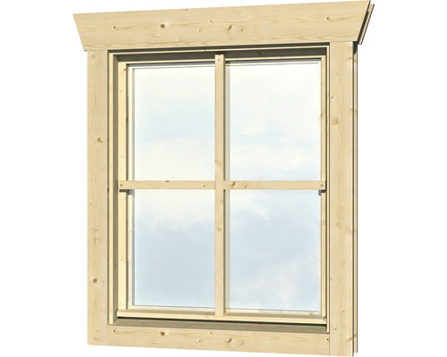 Fenêtre à un vantail pour abri de jardin 45 mm SKAN HOLZ charnière à droite 57.5x70.5 cm naturel