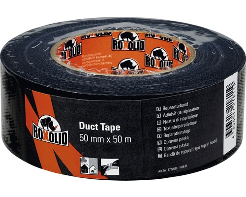 ROXOLID Duct Tape Reparaturband schwarz 5 cm x 50 m