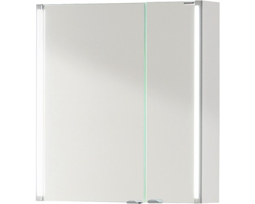 Armoire de toilette FACKELMANN LED-Line 60.5 cm blanc à haute brillance 2 porte