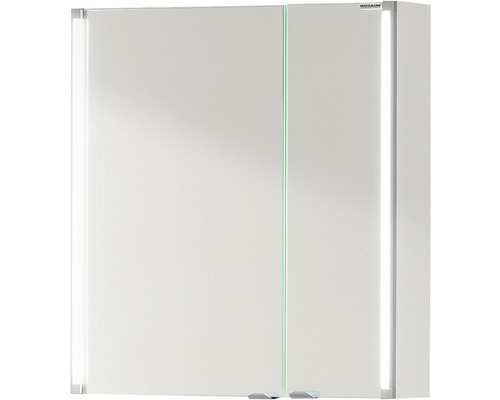 LED Spiegelschrank FACKELMANN LED-Line BxHxT 60.5x67x16.5 cm weiss hochglanz