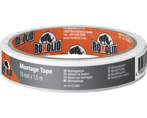 ROXOLID Montage Tape Montageband weiss 19 mm x 1,5 m