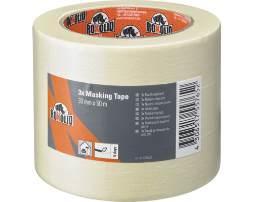 Kit de ruban de masquage ROXOLID beige 3 x 30 mm x 50 m