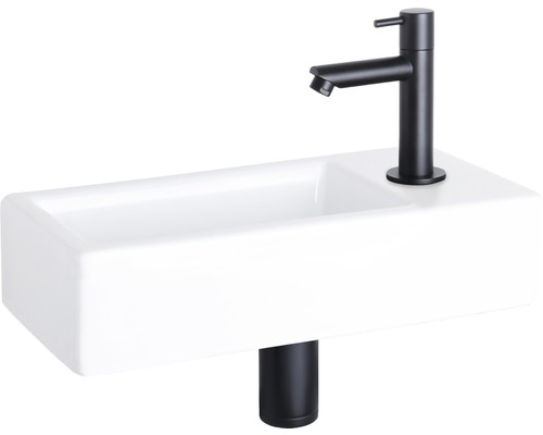 Rechteckiges Aufsatzwaschbecken mit Armatur