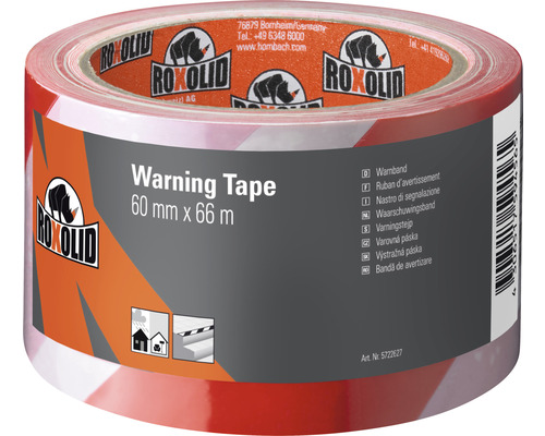 Ruban d'avertissement ROXOLID rouge 60 mm x 66 m