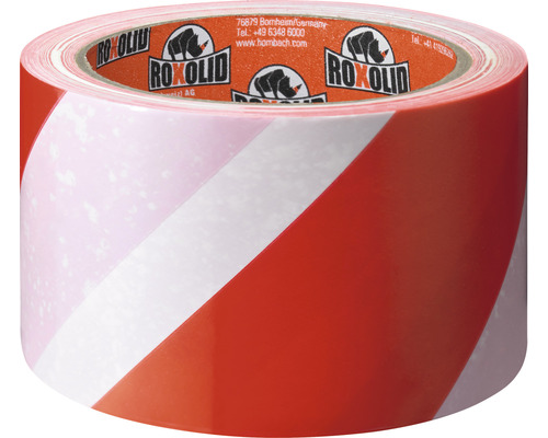 Rot-weiss gestreiftes Warnklebeband