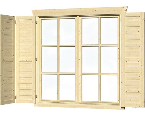 Fensterläden SKAN HOLZ Doppelfenster 28/45 mm gross, natur-0