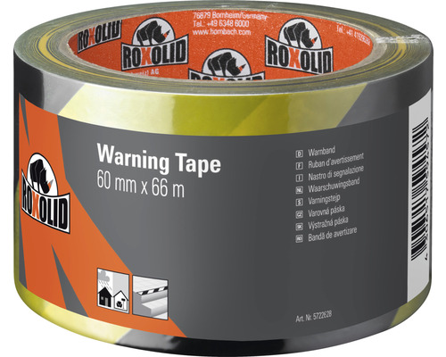 Ruban d'avertissement ROXOLID noir 60 mm x 66 m