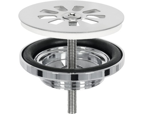 Spülenablaufgarnitur aus Metall mit Sieb