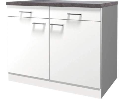 Meuble bas Lucca largeur 100 cm blanc