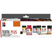 Marabu Textil Plus Stoffmalfarben Set mit Farbtönen und Pinsel