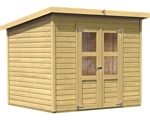 Abri de jardin en bois avec double porte et fenêtres