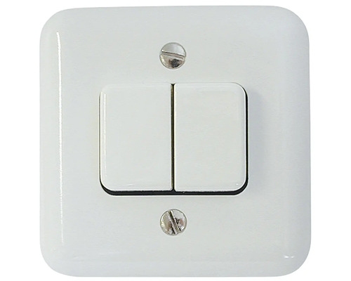 Interrupteur double Mica AP SCH1 blanc