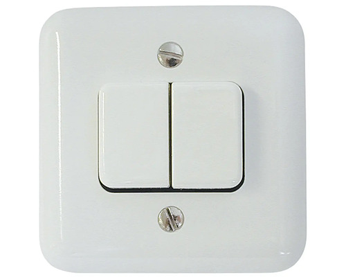 Mica AP Doppelschalter SCH1 weiss Doppelschalter für die Elektroinstallation