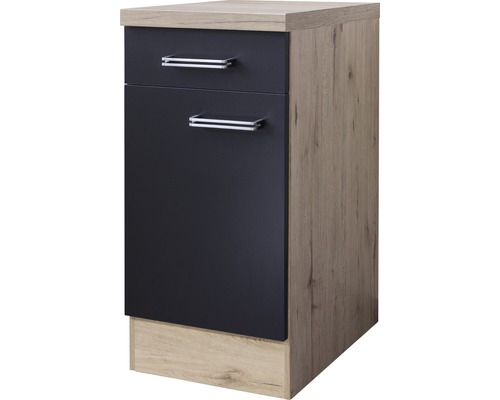 Unterschrank mit Schublade und Drehtür Flex Well Santo BxHxT 40x86x60 cm Frontfarbe anthrazit - Korpusfarbe san remo eiche hell Unterschrank mit Schublade und Drehtür Flex Well Santo BxHxT 40x86x60 cm Frontfarbe anthrazit - Korpusfarbe san remo eiche hell