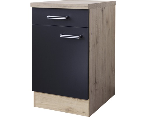 Unterschrank mit Schublade und Drehtür Flex Well Santo BxHxT 50x86x60 cm Frontfarbe anthrazit - Korpusfarbe san remo eiche hell Unterschrank mit Schublade und Drehtür Flex Well Santo BxHxT 50x86x60 cm Frontfarbe anthrazit - Korpusfarbe san remo eiche hell