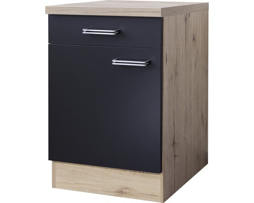 Unterschrank mit Schublade und Drehtür Flex Well Santo BxHxT 60x86x60 cm Frontfarbe anthrazit - Korpusfarbe san remo eiche hell Unterschrank mit Schublade und Drehtür Flex Well Santo BxHxT 60x86x60 cm Frontfarbe anthrazit - Korpusfarbe san remo eiche hell