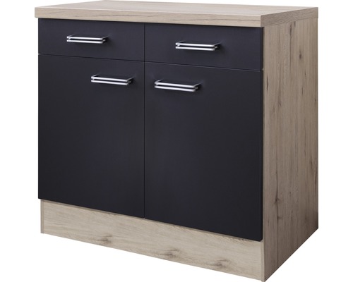 Unterschrank mit Schublade und Drehtür Flex Well Santo BxHxT 80x86x60 cm Frontfarbe anthrazit - Korpusfarbe san remo eiche hell Unterschrank mit Schublade und Drehtür Flex Well Santo BxHxT 80x86x60 cm Frontfarbe anthrazit - Korpusfarbe san remo eiche hell