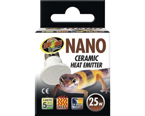 Verpackung einer Zoo Med Nano Keramik Heizstrahler Lampe mit 25 Watt